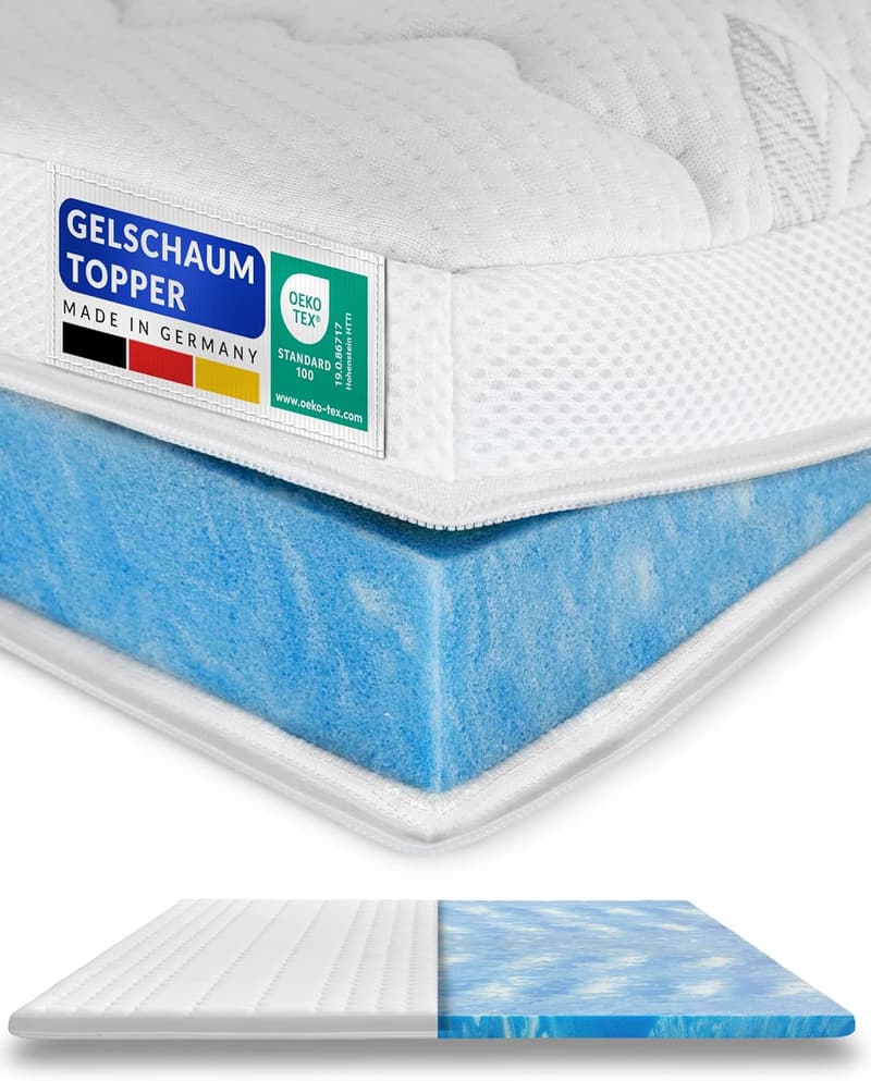 Hochwertiger Gelschaum-Topper 180x200 cm mit Lyocell-Bezug