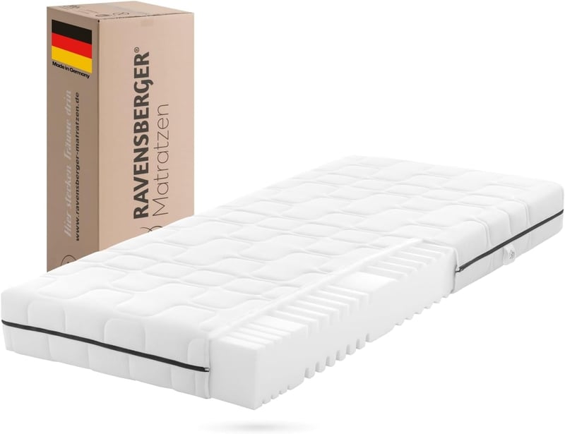 Allergikerfreundliche 7-Zonen Comfortschaum-Matratze 90 x 190 cm