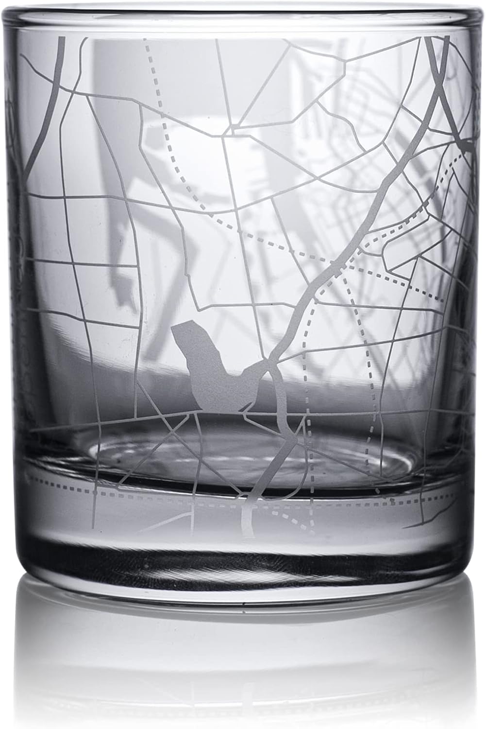 Copenhagen City Map Whiskeyglas, 297 ml, ideales Geschenk für Männer