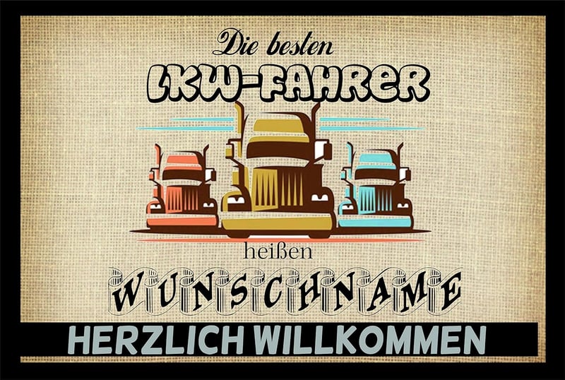 Wunschtext Fußmatte für Lkw-Fahrer – rutschfest, 60x40 cm