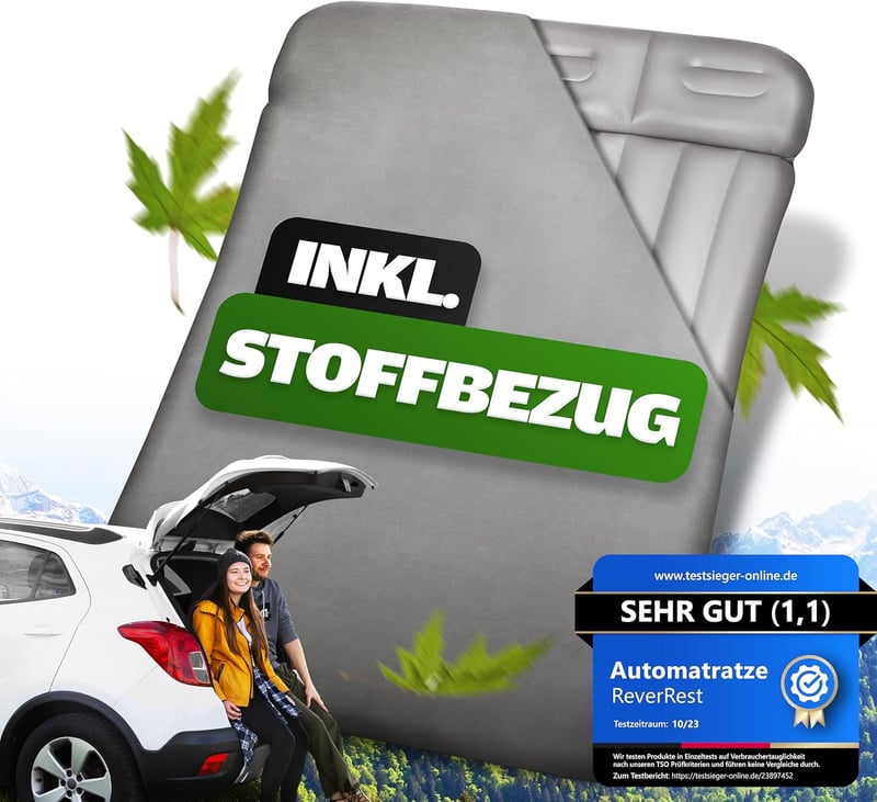 ReverRest® 6-Kammer Auto-Matratze elektrisch aufblasbar für Camping
