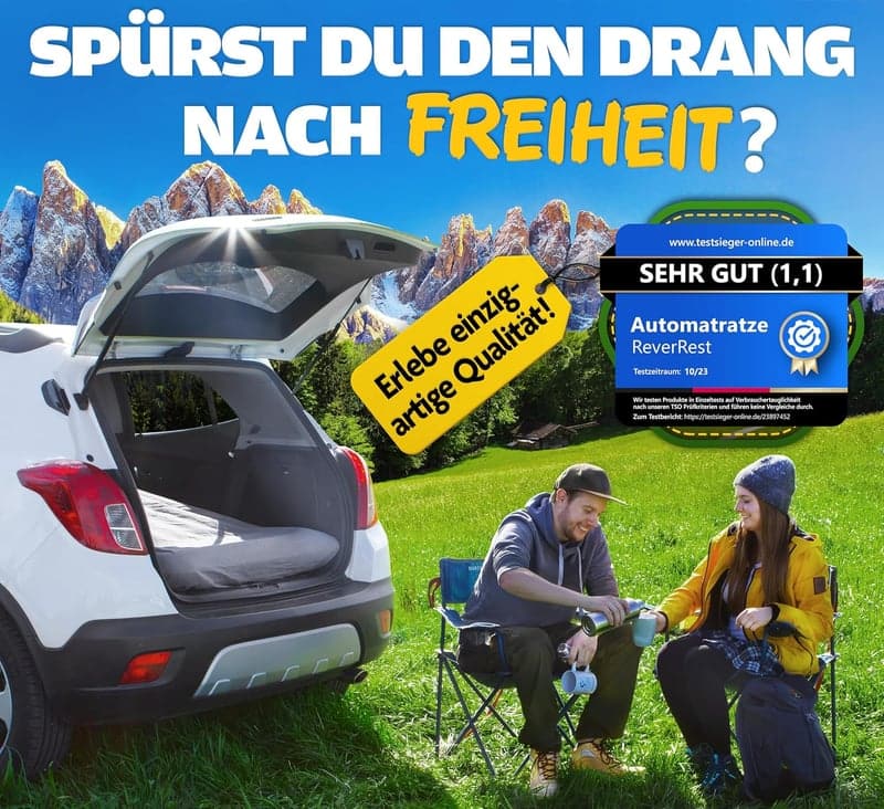 ReverRest® 6-Kammer Auto-Matratze elektrisch aufblasbar für Camping