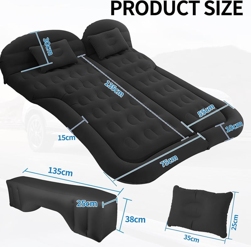 SUV Luftmatratze für Camping mit Pumpe, schwarz
