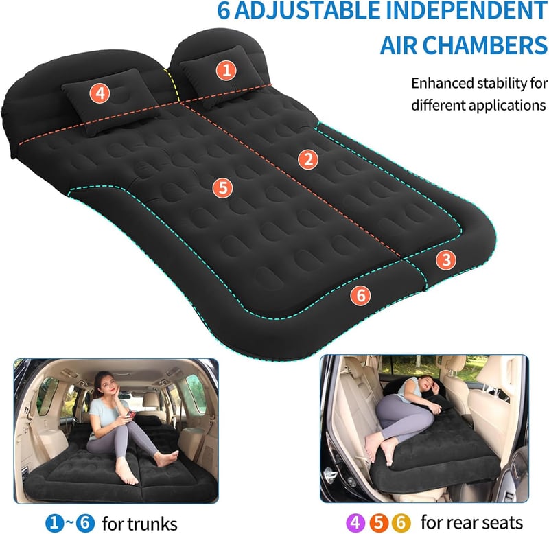 SUV Luftmatratze für Camping mit Pumpe, schwarz