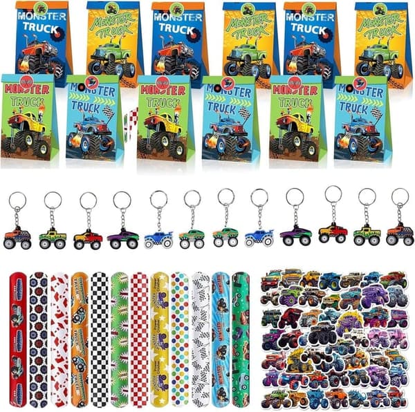 Monster Truck Geburtstag Mitgebsel Set – 86 Teile für Kinder