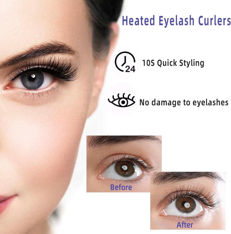 Beheizte Wimpernzange für Frauen, wiederaufladbar, 2 Heizmodi, schnelles Aufheizen