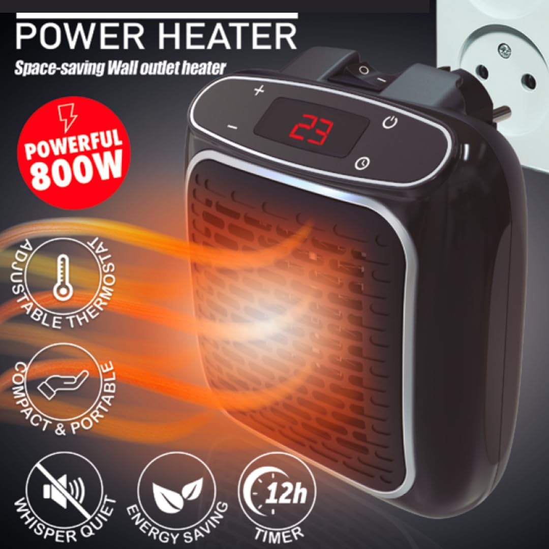 Elektrischer Wandheizer mit Thermo-Keramik-Technologie, 800 W, Timer