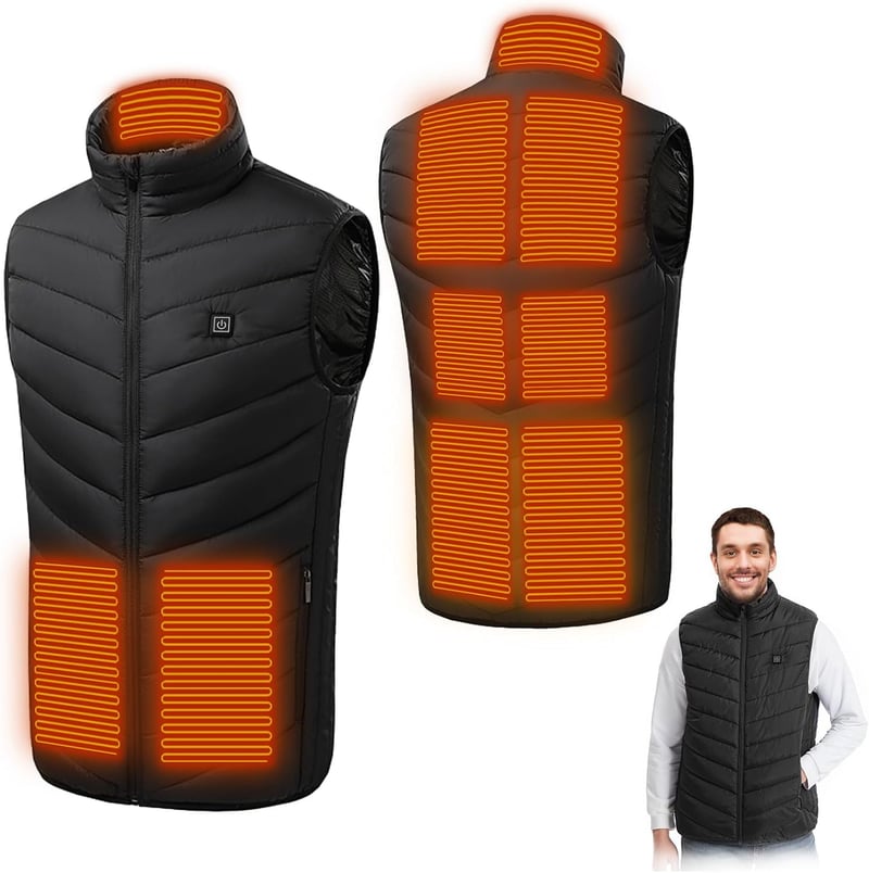 Beheizte Weste für Herren und Damen mit 9 Heizzonen, unisex, USB wiederaufladbar