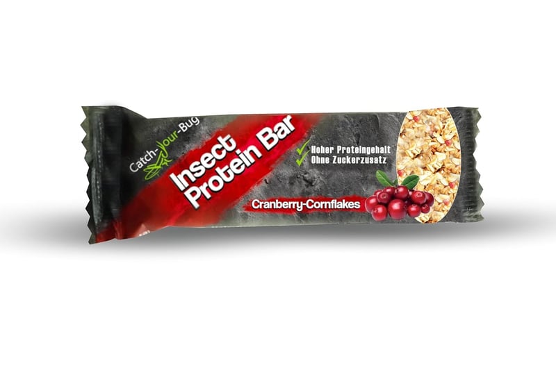 Insektenprotein-Müsliriegel mit Cranberry und Cornflakes, 3x35g