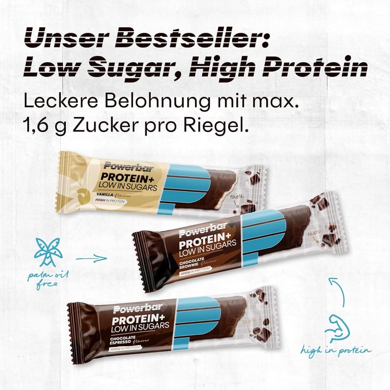 Proteinriegel Low Sugar - Schokoladen-Brownie, 30 Stück - 107 Kcal, ballaststoffreich