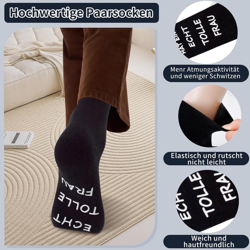 Lustige Socken mit Spruch für Paare – Geschenke zum Hochzeitstag und Valentinstag