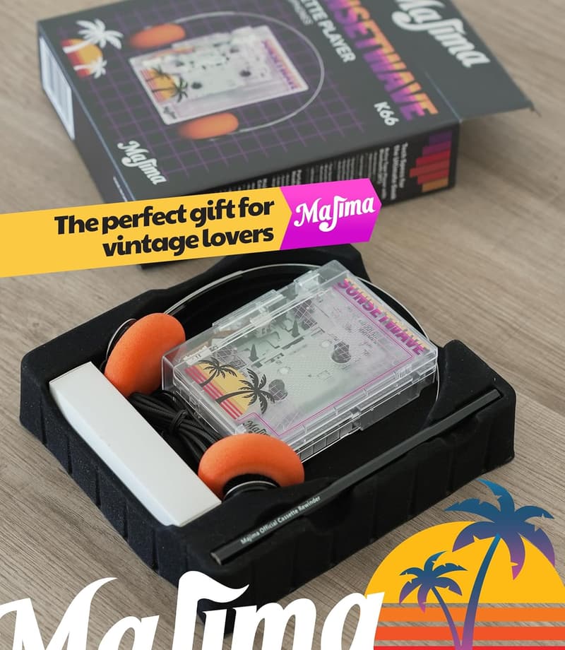 Vintage Bluetooth-Kassettenspieler mit FM-Radio - SunsetWave Edition