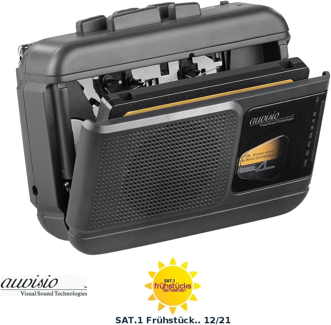 Mobiler Bluetooth Kasettenspieler mit Sprachrekorder und Radio