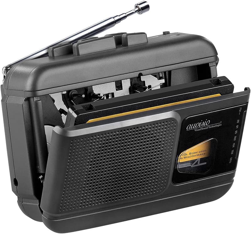 Mobiler Bluetooth Kasettenspieler mit Sprachrekorder und Radio
