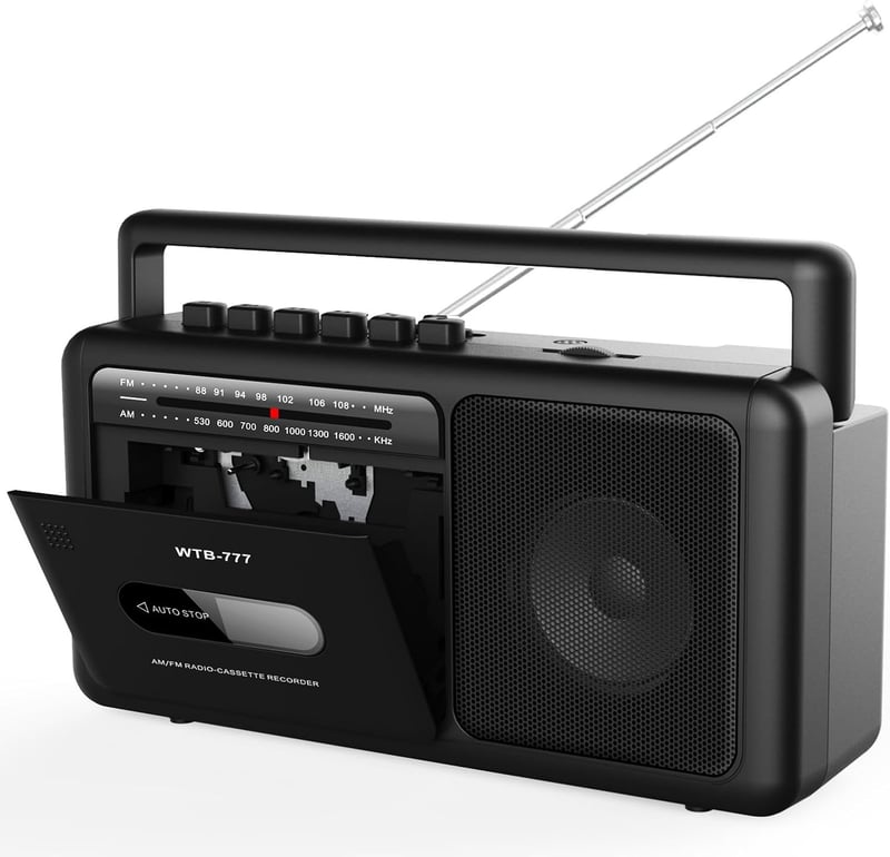 Tragbarer Boombox mit Bluetooth und Kassettenrekorder für Zuhause und Unterwegs