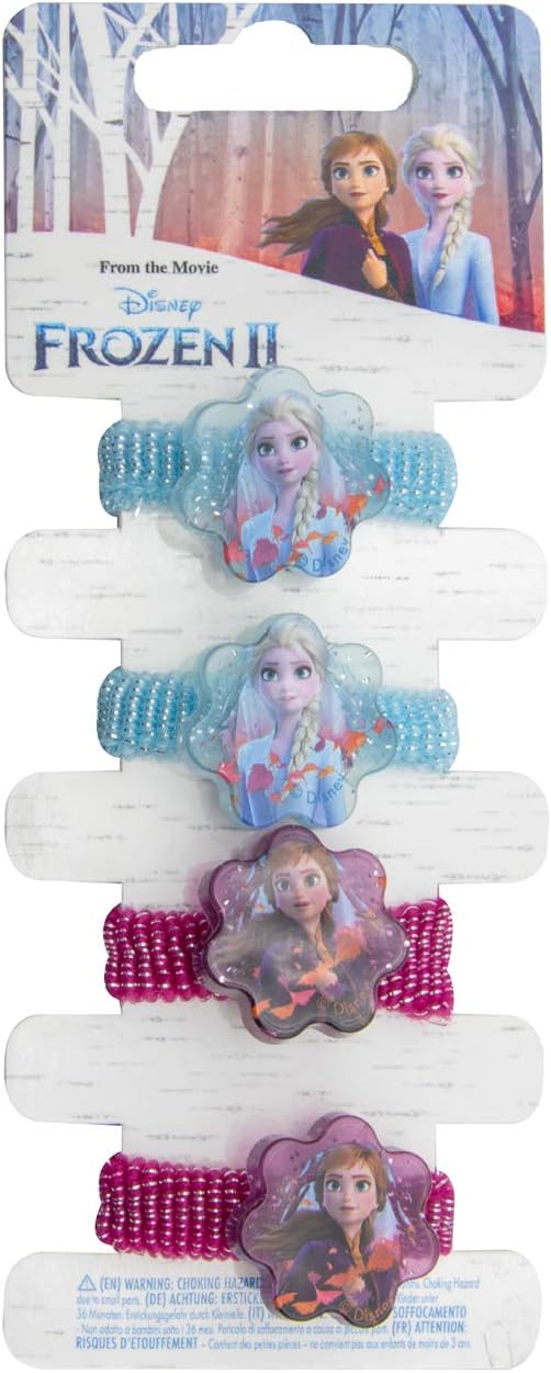 Disney Frozen Zöpfchenhalter für Kinder, 4-teilig, Mehrfarbig