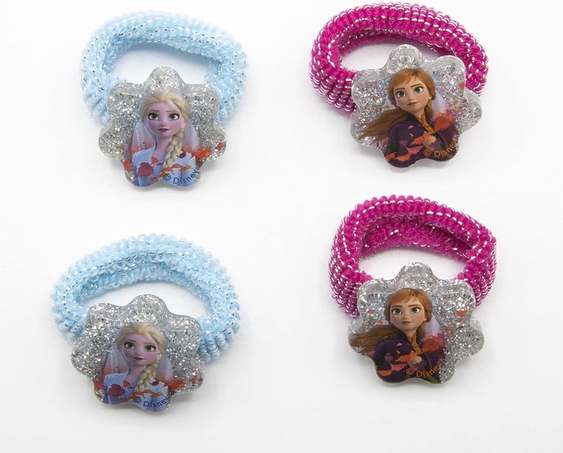 Disney Frozen Zöpfchenhalter für Kinder, 4-teilig, Mehrfarbig