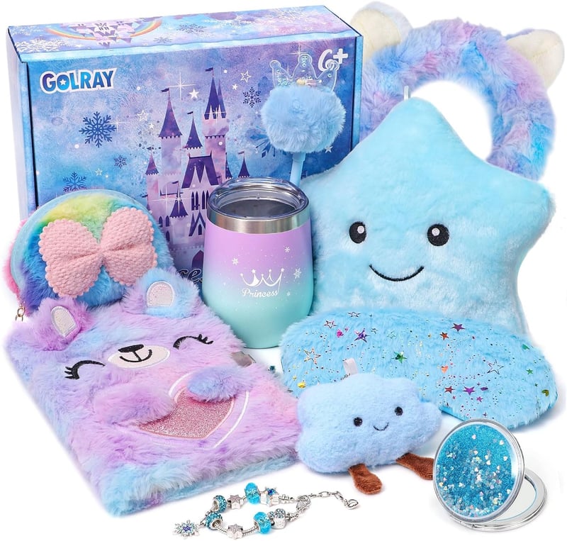 Frozen Elsa Geschenkset für Mädchen 6-10 Jahre – Plüsch, Kissen, Notizbuch und mehr