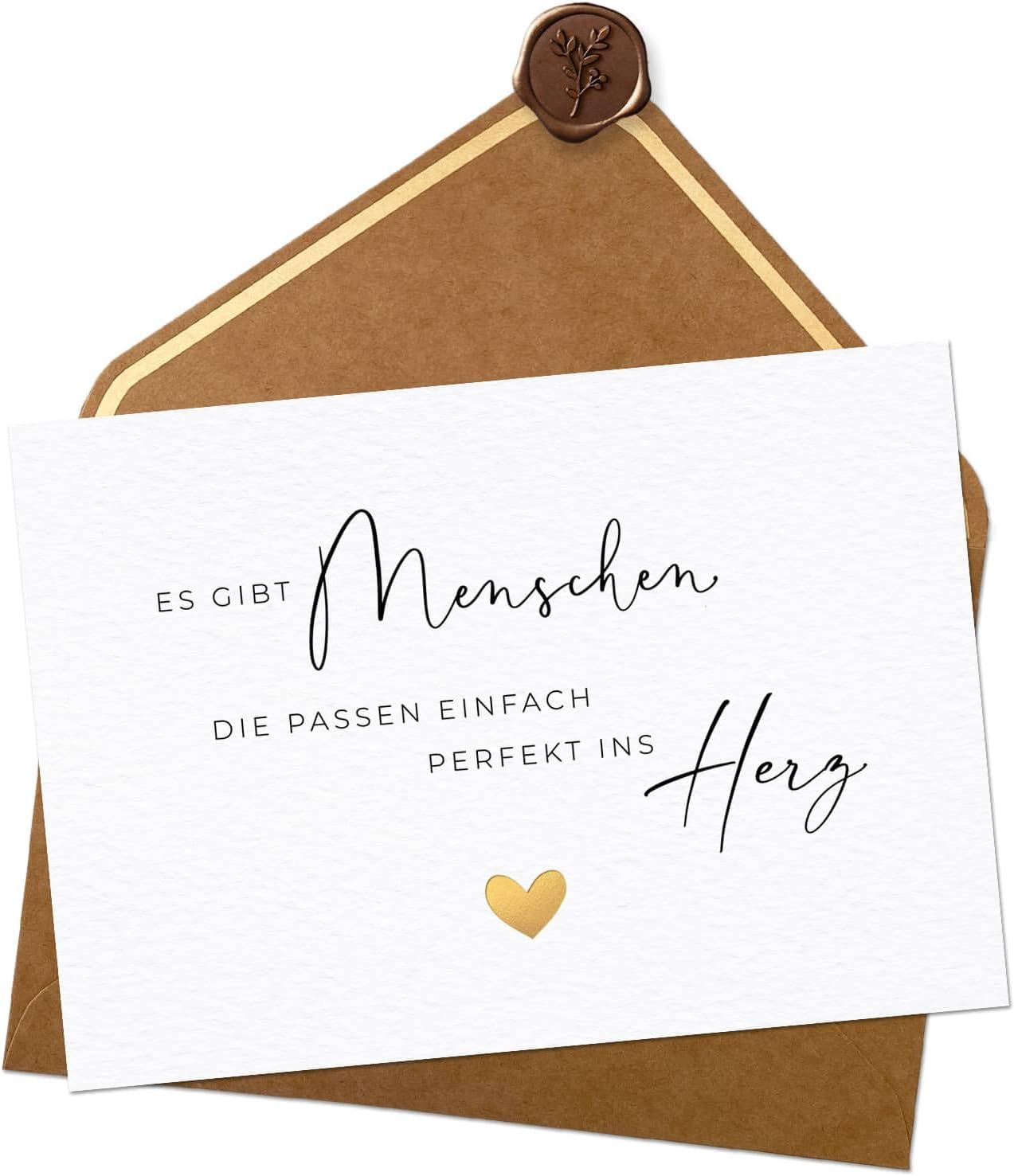 Geburtstagskarte für beste Freunde mit Wachssiegel und Naturkuvert