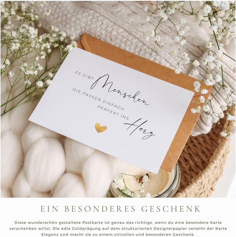 Geburtstagskarte für beste Freunde mit Wachssiegel und Naturkuvert