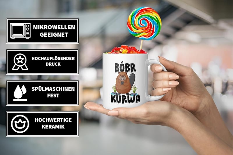 Becher mit Biber-Motiv – Lustige Geschenkidee für Geburtstage