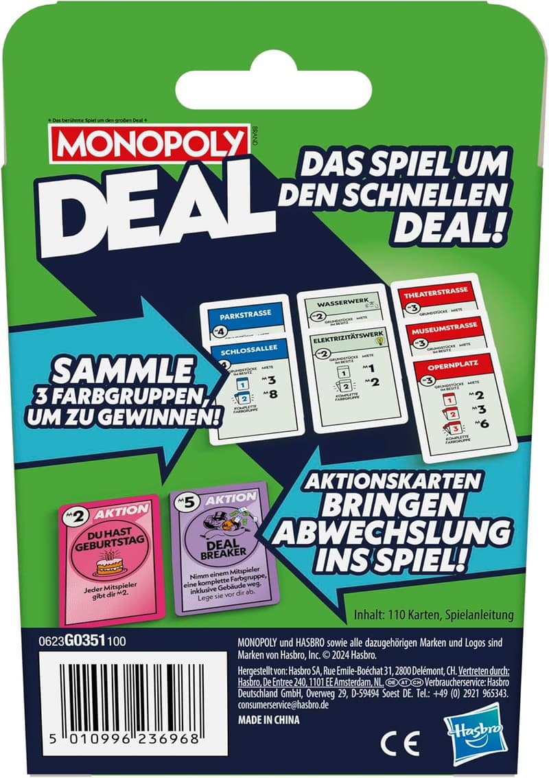 Monopoly Deal – Schnelles Kartenspiel für Familie und Freunde