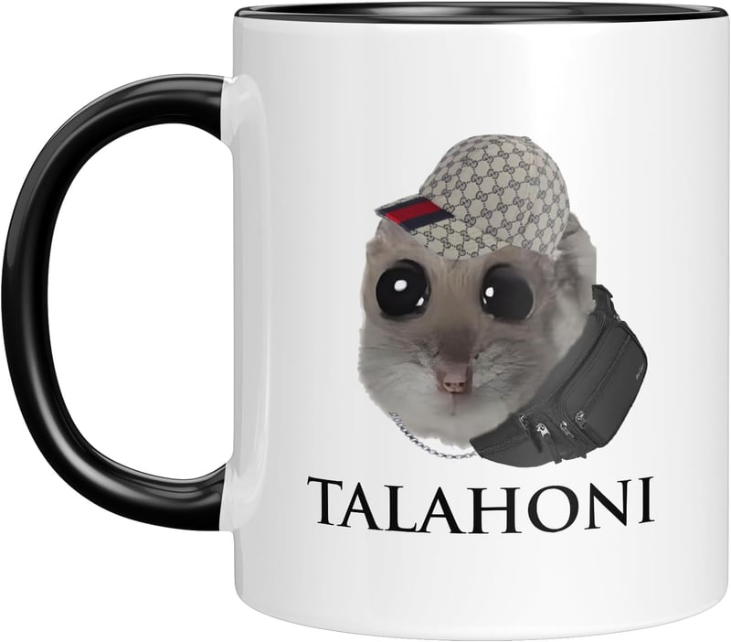 Lustige Kaffeetasse mit Sad Hamster-Motiv für Meme-Fans, 330 ml