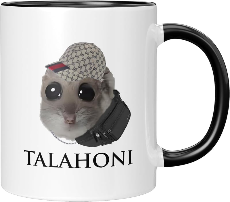 Lustige Kaffeetasse mit Sad Hamster-Motiv für Meme-Fans, 330 ml