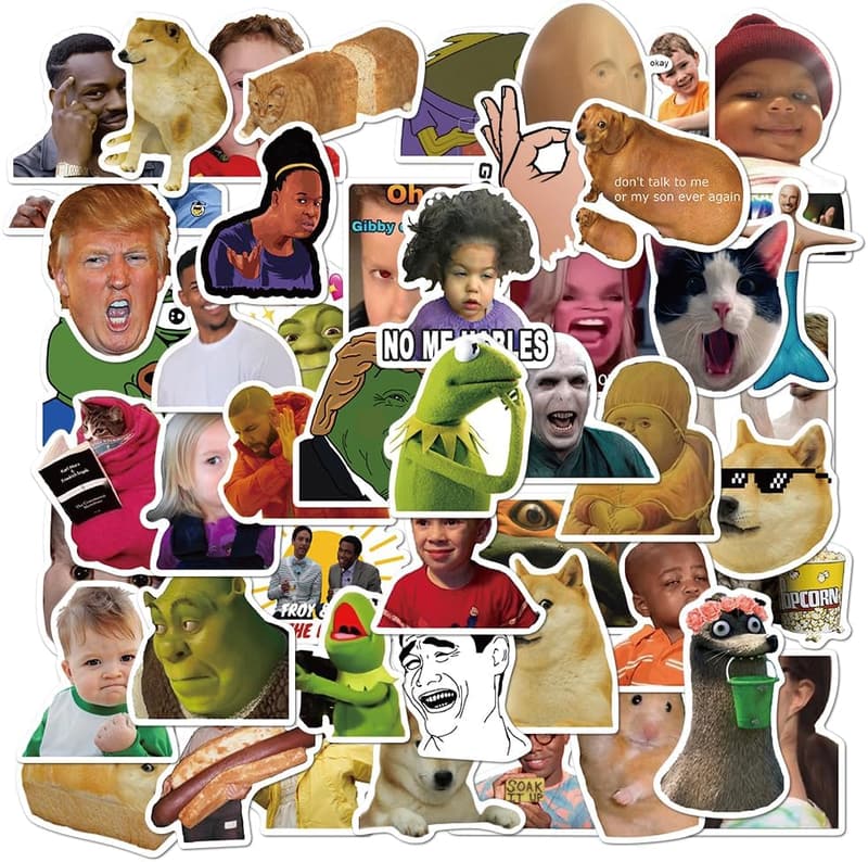 50 Stück Lustige Meme Aufkleber für Erwachsene und Kinder