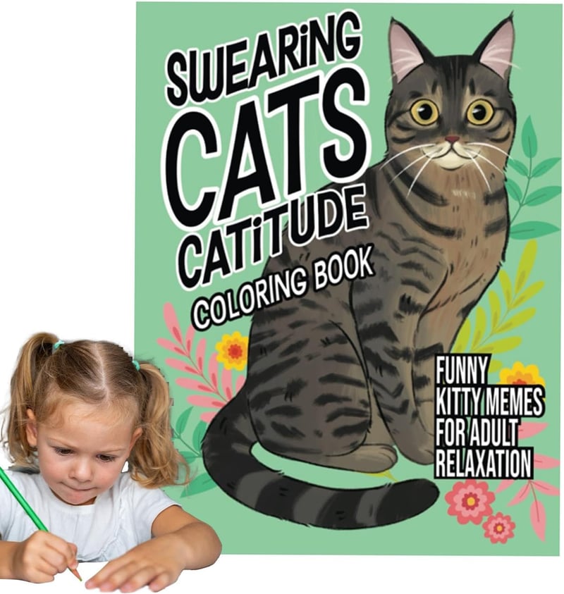 Lustiges Katzen-Malbuch für Erwachsene zur Entspannung