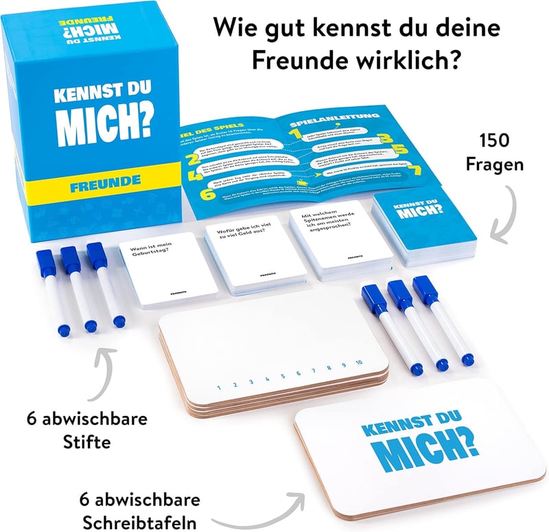 Kennst Du Deine Freunde? Lustiges Kartenspiel für Erwachsene und Jugendliche