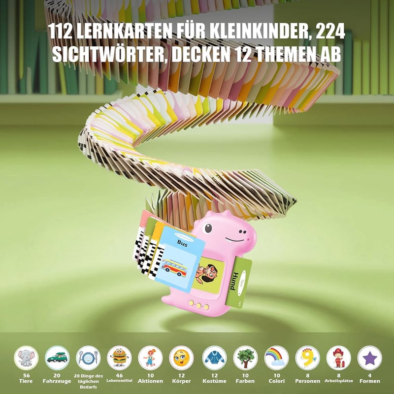 Sprechende Lernkarten für Kinder ab 2 Jahren – Lernspielzeug für Vorschulkinder