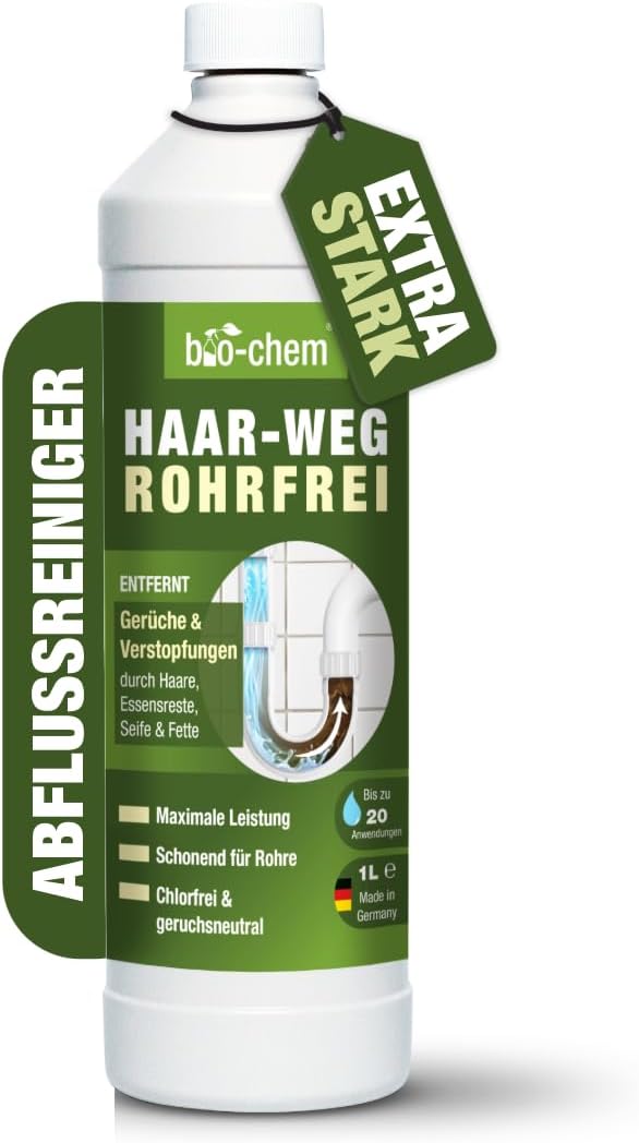 EXTRA STARKER Abflussreiniger – 1000 ML – bis zu 20 Anwendungen