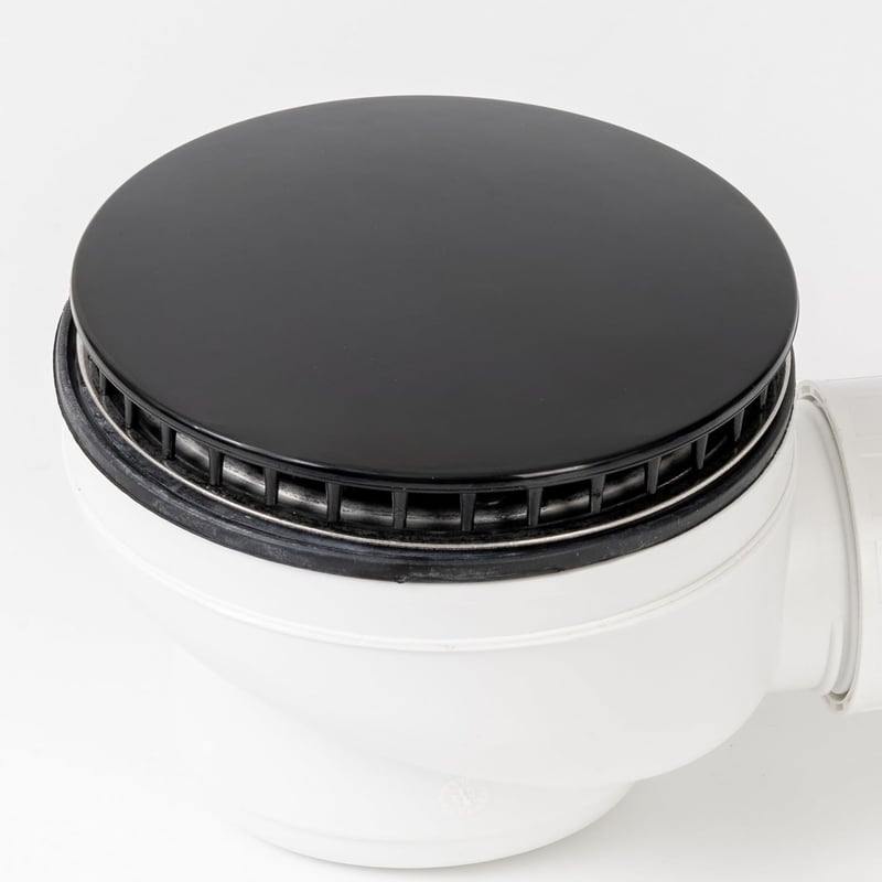 Duschabfluss-Abdeckhaube Ø 112 mm, schwarz, kompatibel mit Viega Tempoplex
