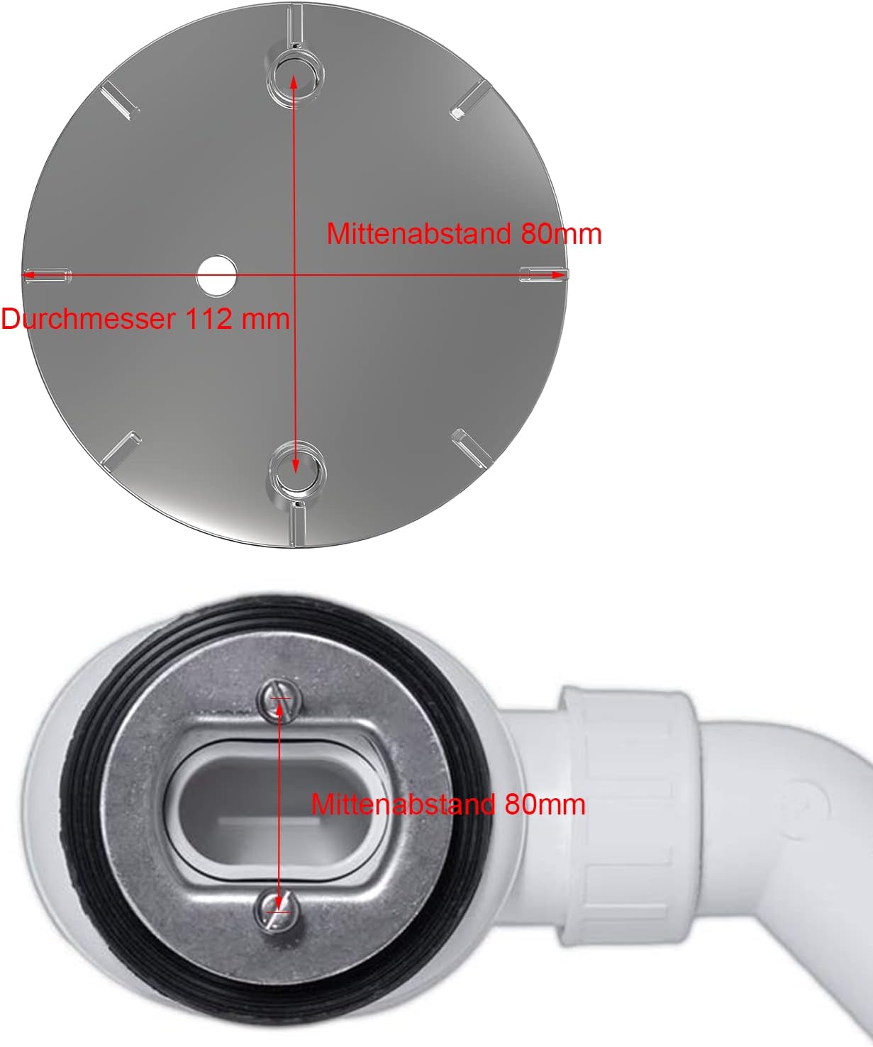 Chrom Duschabflussabdeckung 112 mm für Dusche und Badewanne