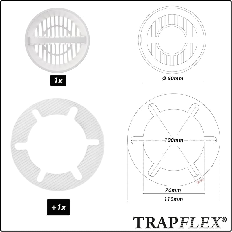Trapflex Haarsieb für Tempoplex Ablaufgarnitur Modell 6961-6963