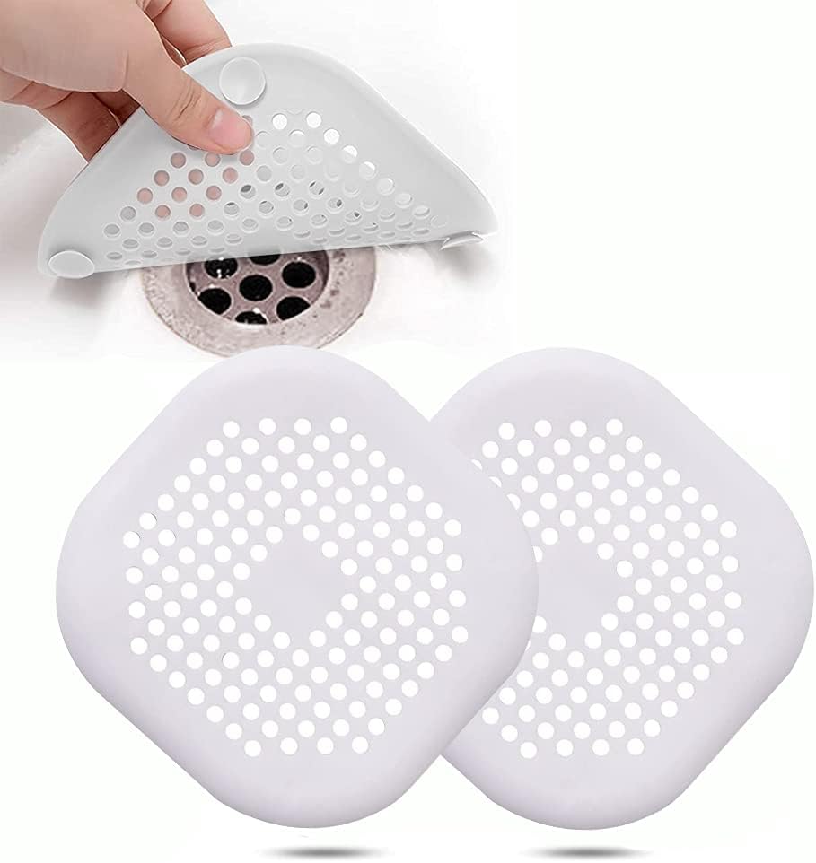 2er Set Silikon Abflusssiebe für Dusche und Badewanne