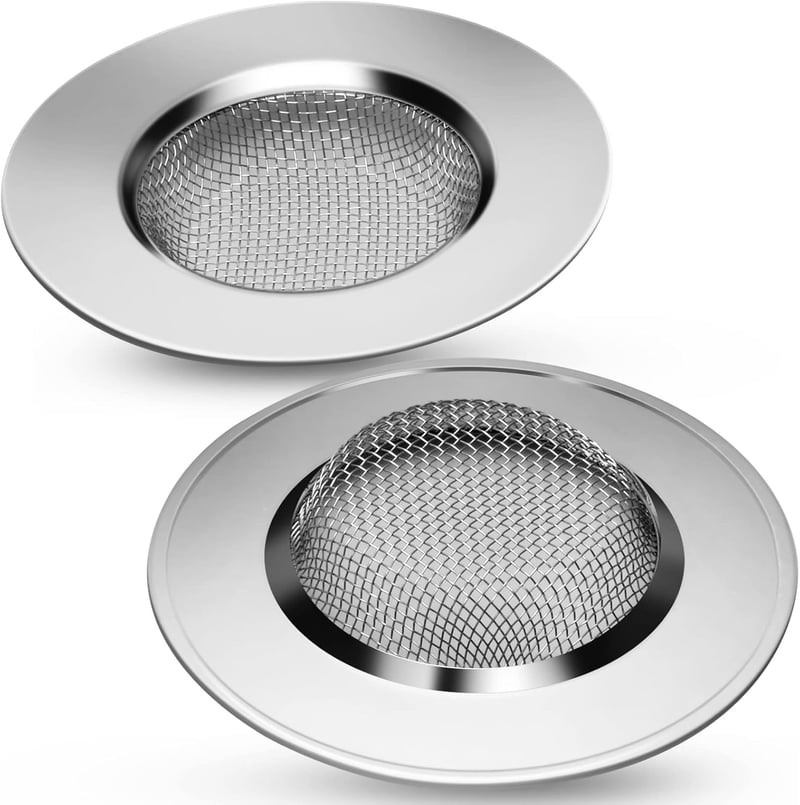 Edelstahl Haarsieb für Dusche und Badewanne, 2er Set (7,7 cm)