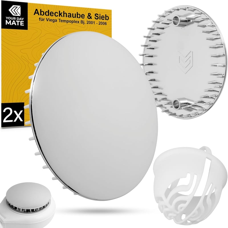 Duschabfluss Abdeckhaube und Sieb-Set, Ø 112 mm, verchromt