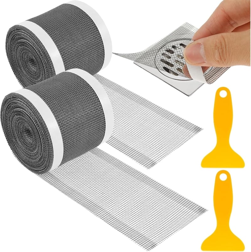 Haarfilter-Sticker für Dusche und Badewanne – 2er Set, 70 mm x 10 m.