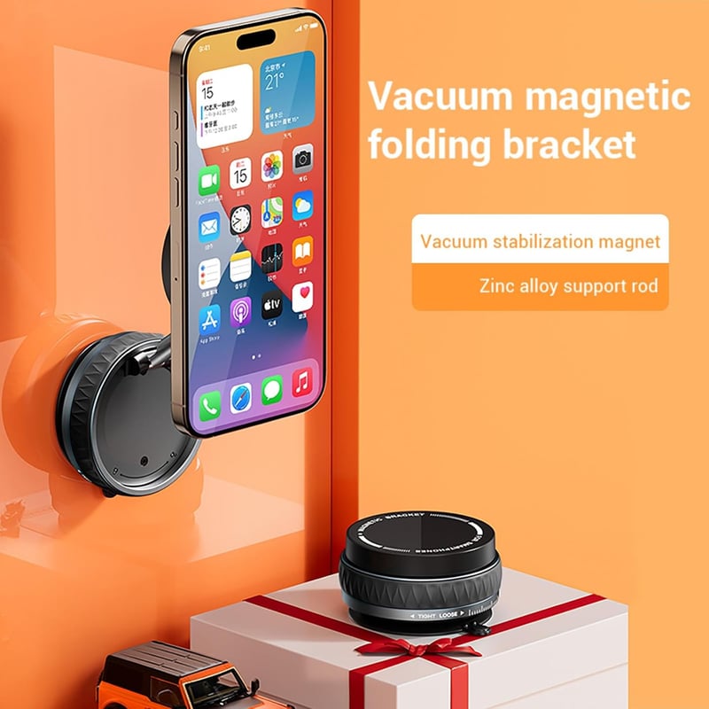 Faltbare 360° Freisprech-Magnethalterung für alle Smartphones, schwarz