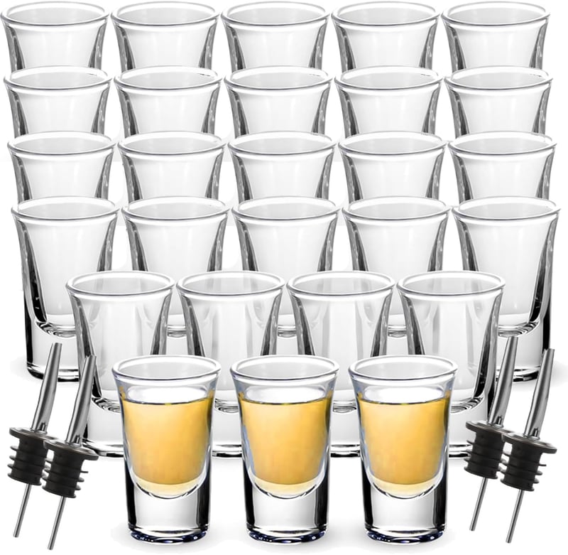 24er Set Schnapsgläser 3cl - Glas Shotgläser für Tequila & Partys