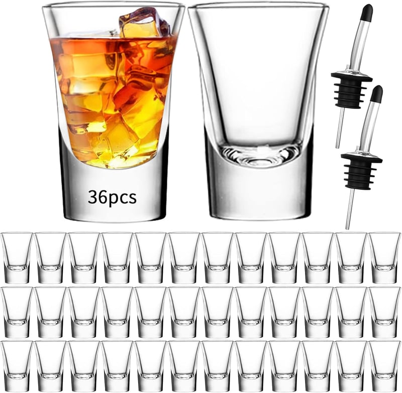 36 Spülmaschinenfeste Schnapsgläser für Tequila, Wodka & Likör