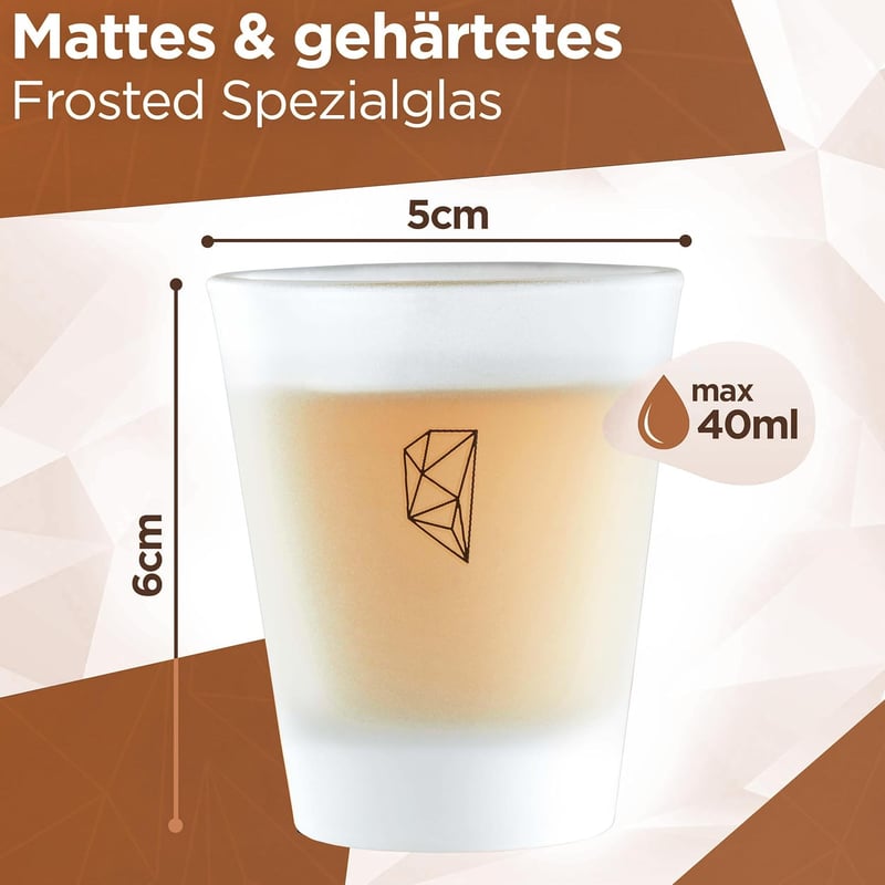Weihnachtsgeschenk: 8er Set Milchglas Schnapsgläser, spülmaschinenfest