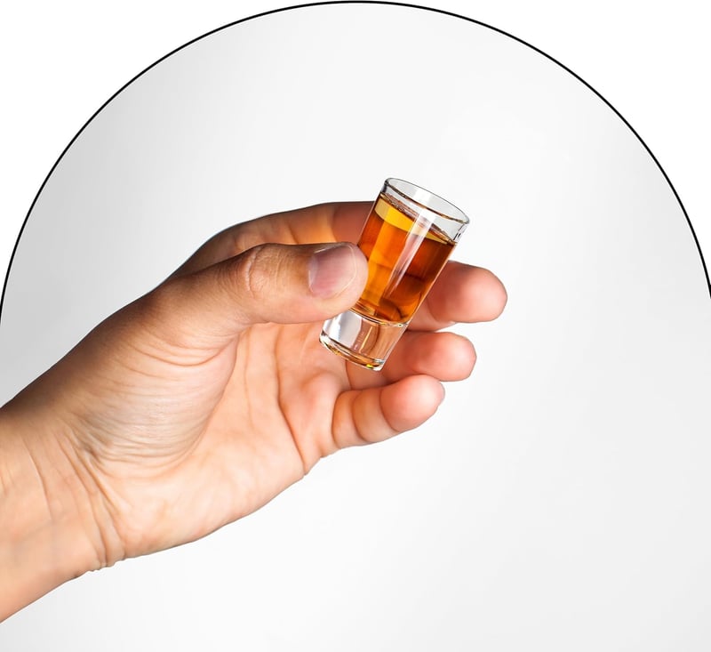 50er Set Schnapsgläser aus robustem Glas mit Schnapslatte