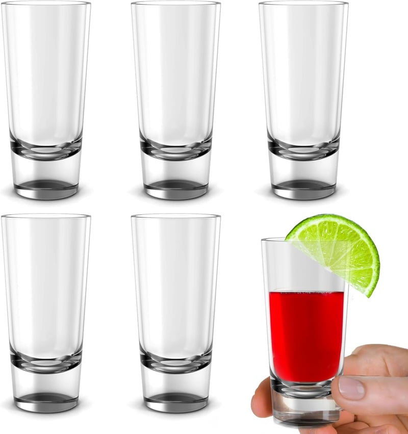 Schnapsgläser Set (6er-Pack) – 90ml Glas mit schwerem Boden für Tequila und Shots
