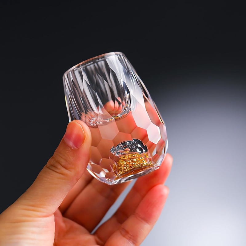 24 Karat Blattgold-Verzierte Schnapsgläser, 15 ml, bleifrei (6 Stück)