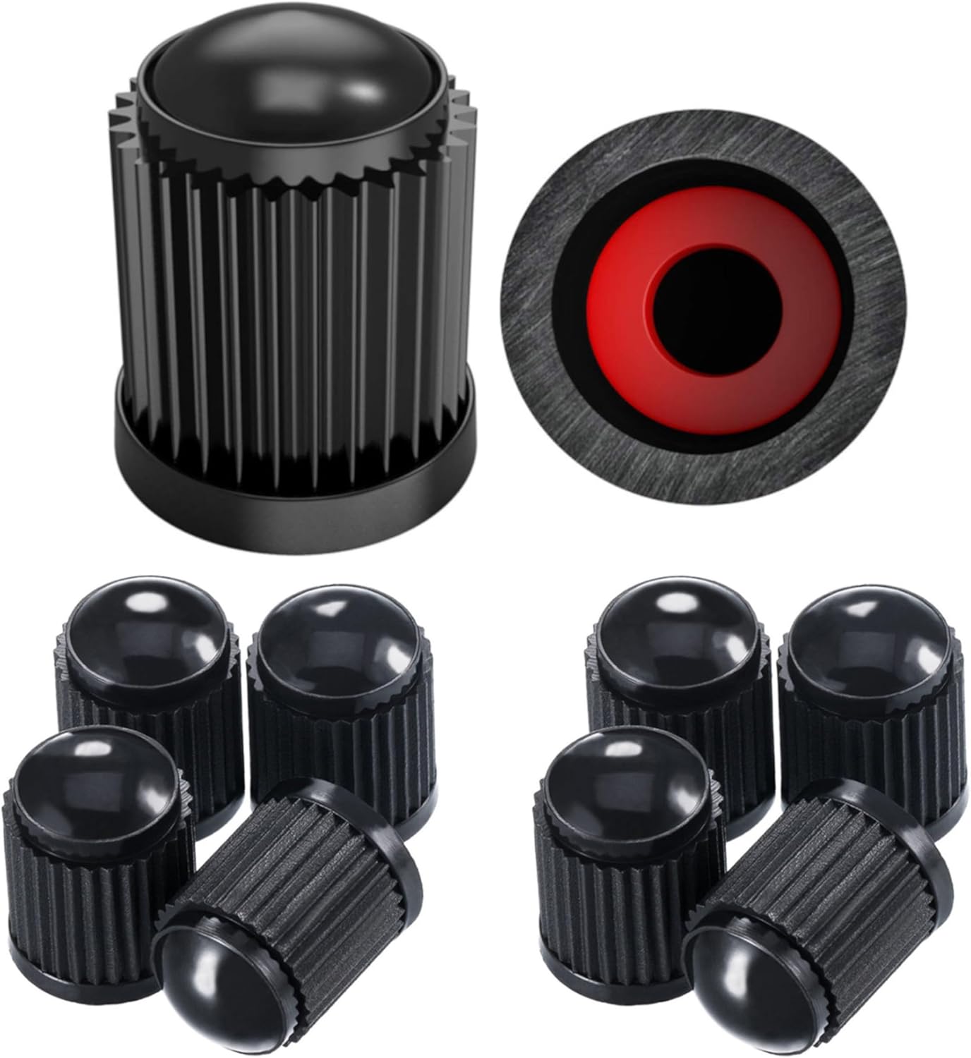 Pitlane Performance® Ventilkappen für alle Schrader-Ventile – 10 Stück (Schwarz)
