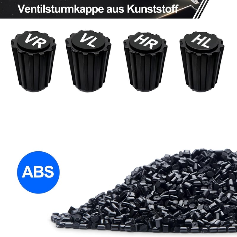GODESON Ventilkappen für Auto und Fahrrad, ABS Kunststoff, 8 Stück