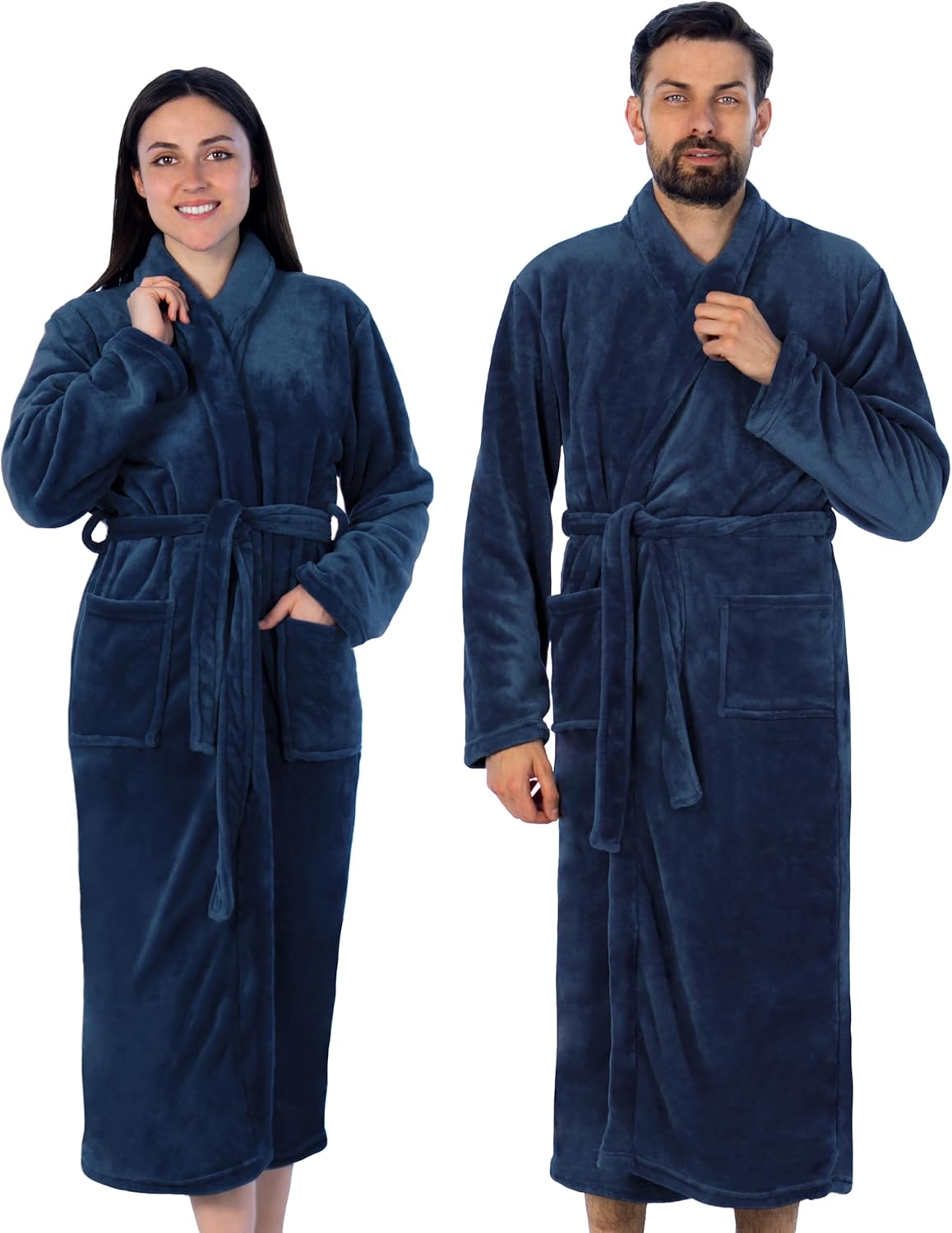 Kuschelfleece Bademantel für Damen und Herren, Öko-Tex Standard 100, S-XXXL